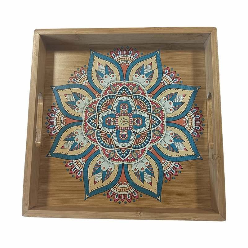 Khay cà phê tre với in UV